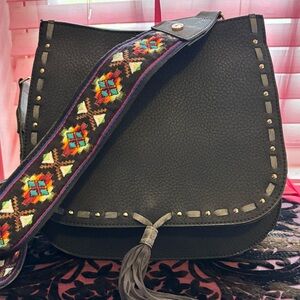 Steve Madden BSwiss Womens Saddle Bag Black